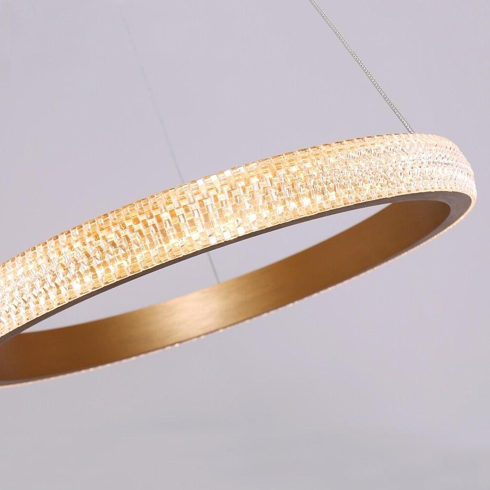 Modern Gold Circular LED Pendant Light Aluminum Chandelier