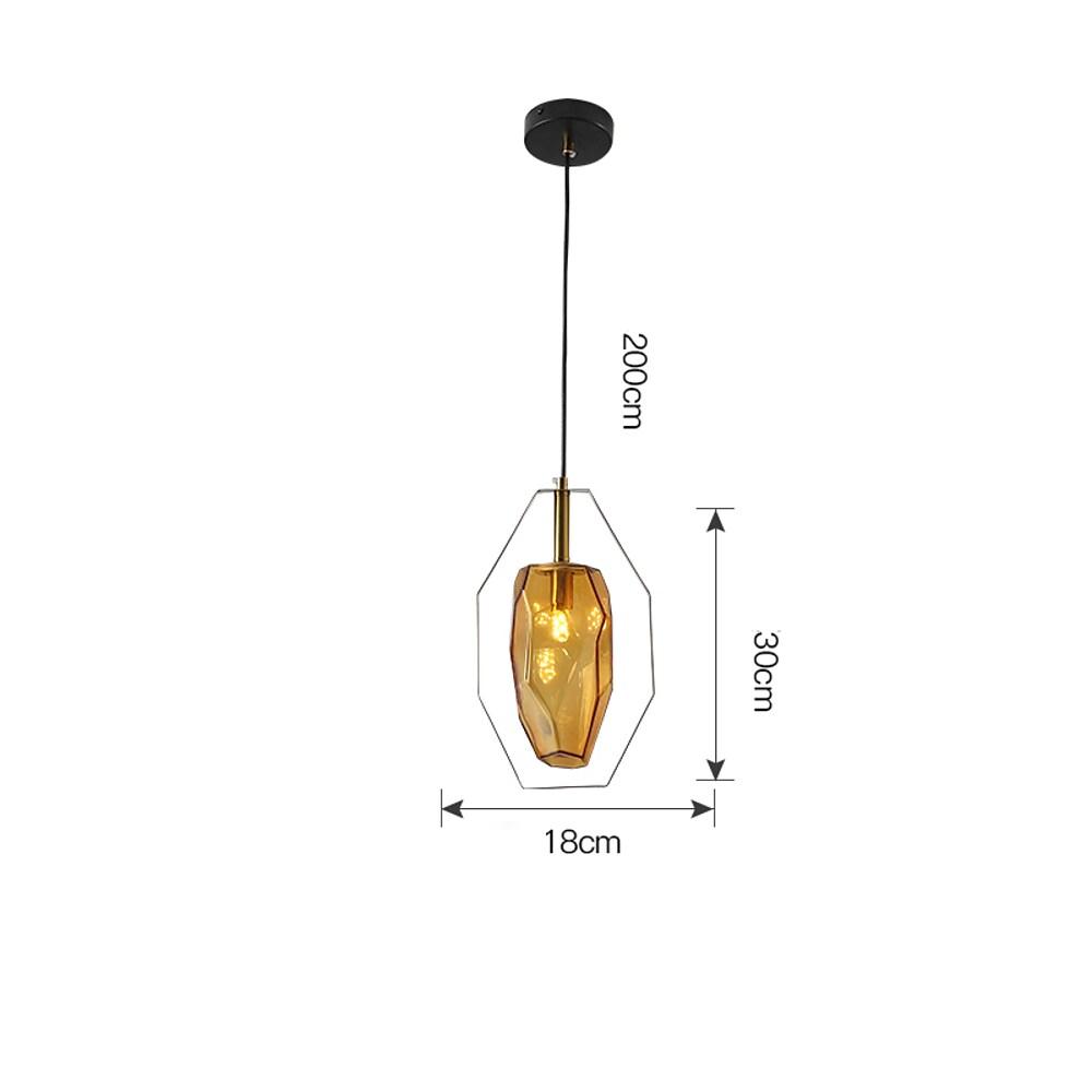 Nordic Glass Pendant Light with Electroplated Metal Finish