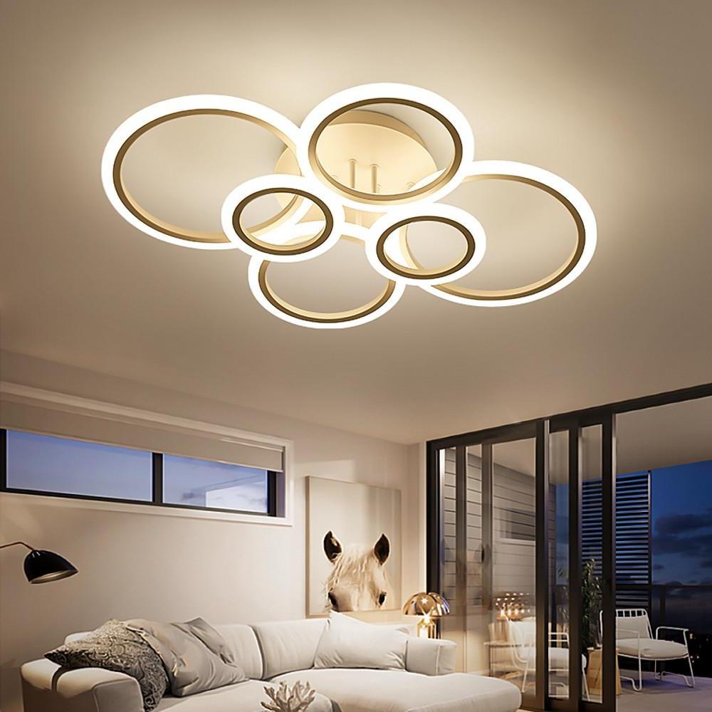 Geometric LED Flush Mount Ceiling Light - Modern Aluminum Design
