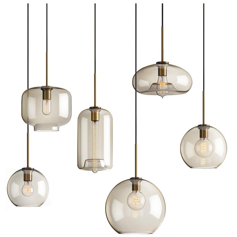 Vintage Electroplated Glass Pendant Light - Nordic Industrial Design