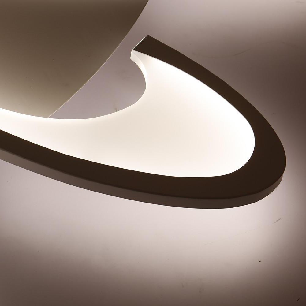 Modern Geometric Wave Flush Mount Ceiling Light with LED 28 Inch