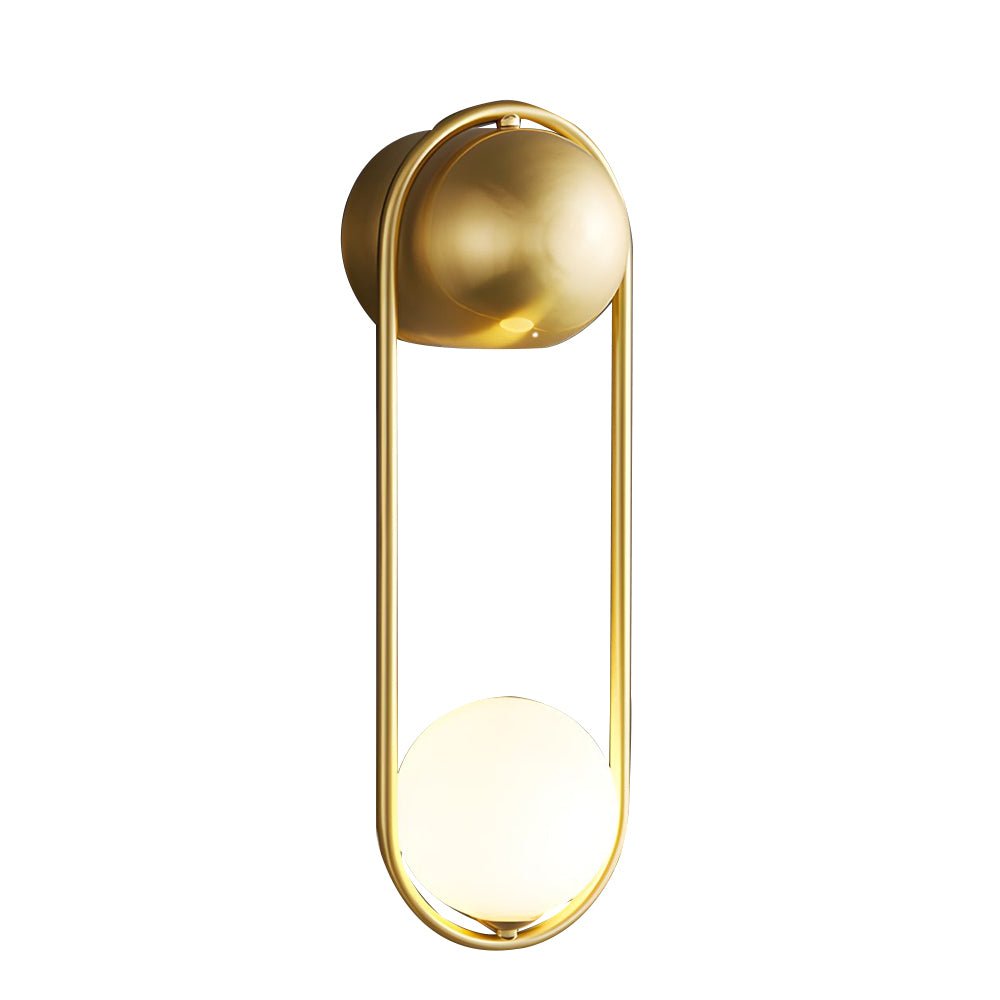 Modern Glass Globe Wall Sconce - Gold & Black Finish