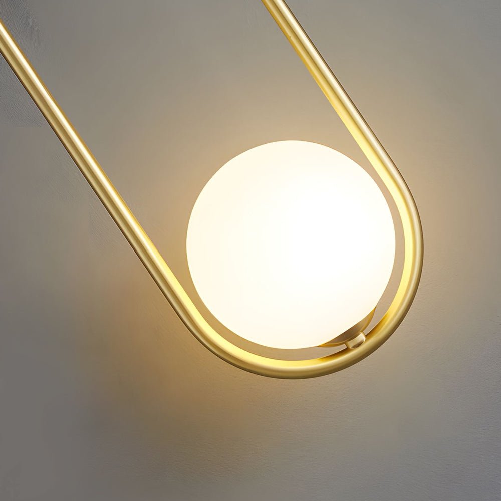 Modern Glass Globe Wall Sconce - Gold & Black Finish