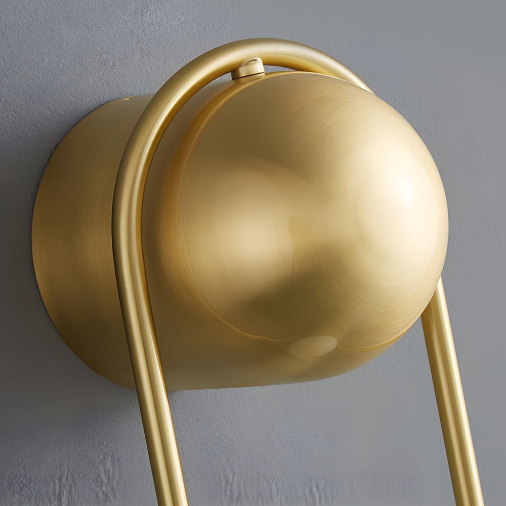 Modern Glass Globe Wall Sconce - Gold & Black Finish