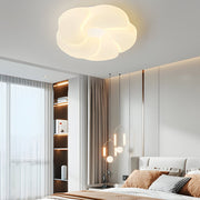 Modern Flower Flush Mount LED Ceiling Light - Milky White Finish