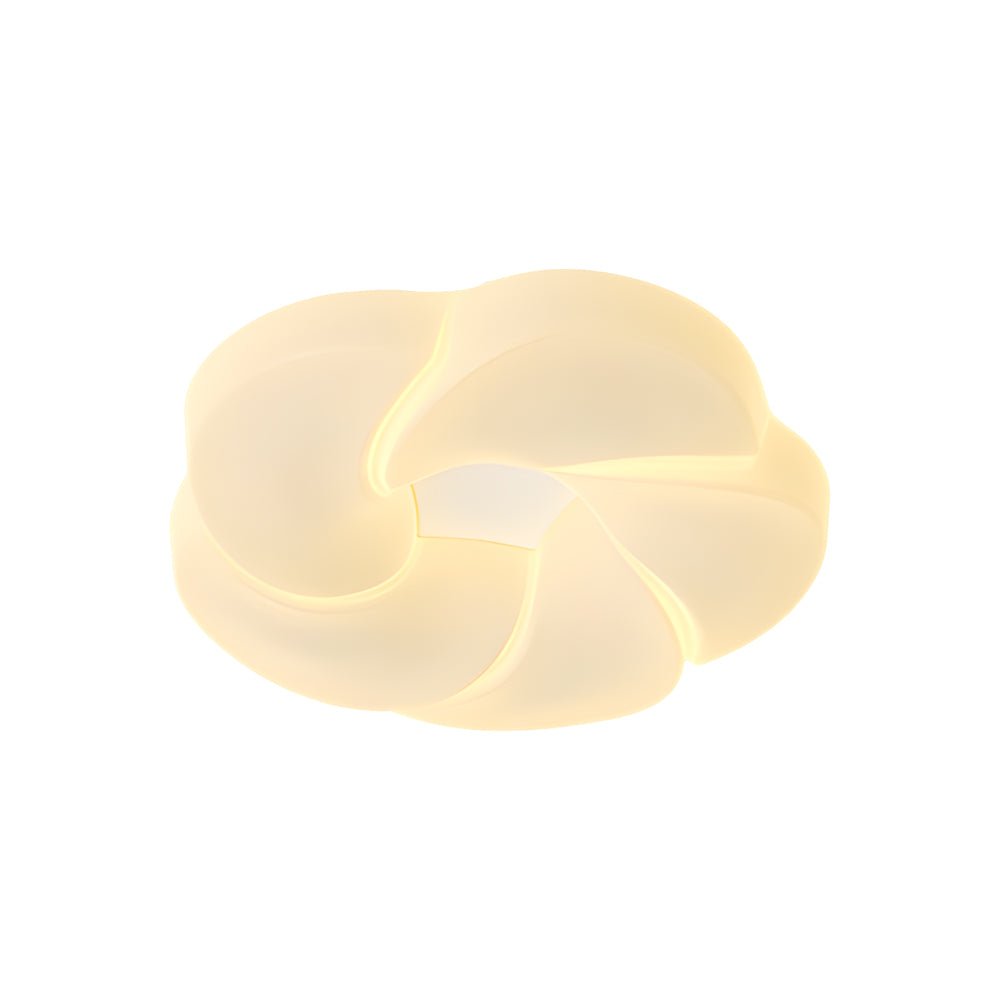 Modern Flower Flush Mount LED Ceiling Light - Milky White Finish