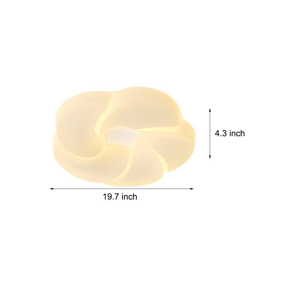 Modern Flower Flush Mount LED Ceiling Light - Milky White Finish