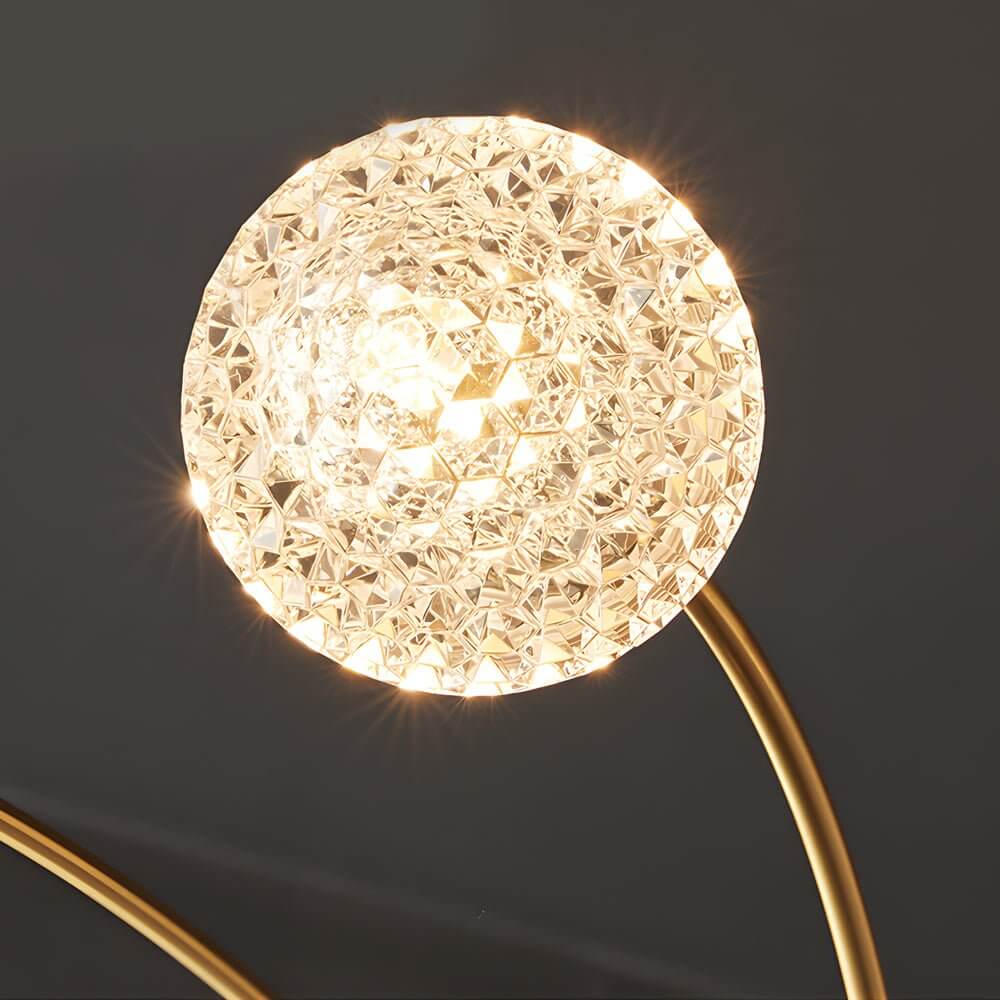 Modern Crystal Glass Ball Chandelier 8-Light Brushed Copper Finish