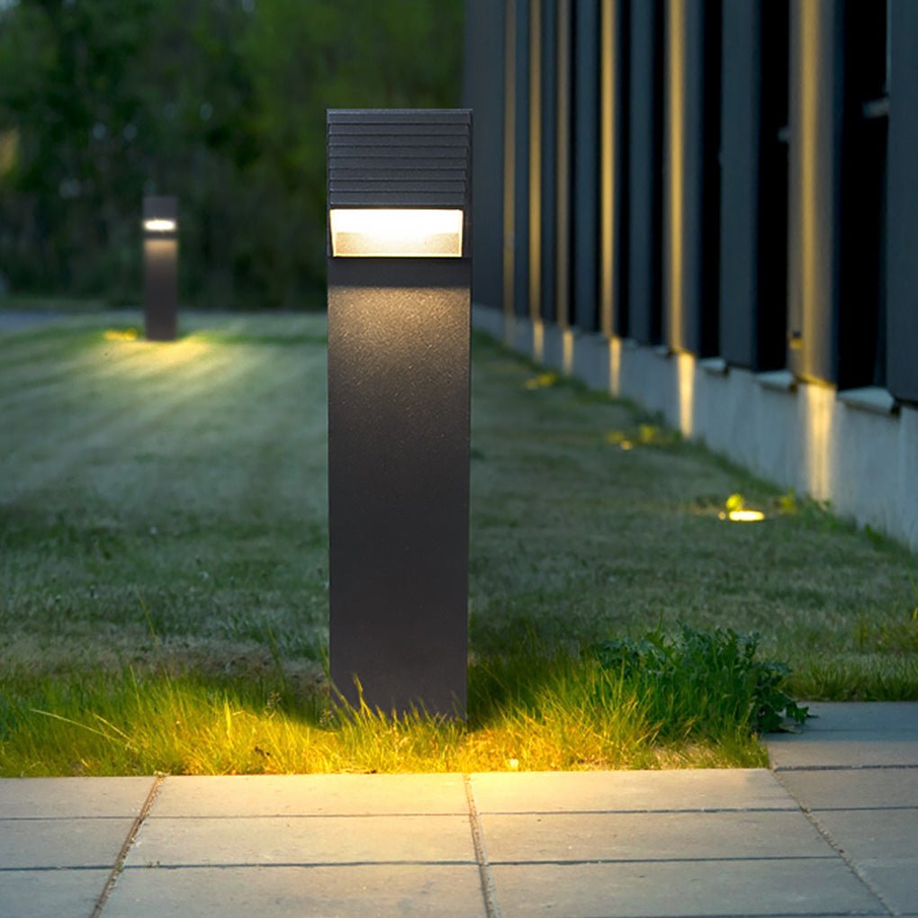 Black LED Lawn Light Minimalist Waterproof Outdoor Lighting