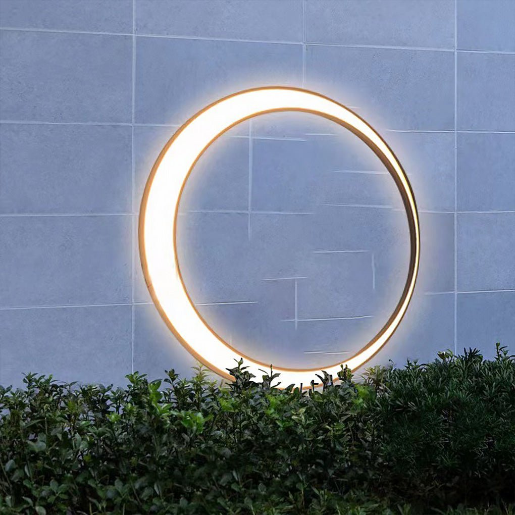 Modern Round Moon LED Outdoor Wall Light IP65 Waterproof
