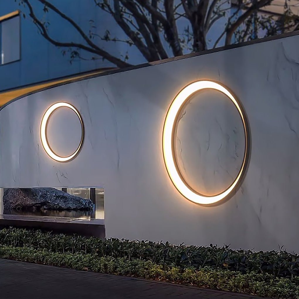 Modern Round Moon LED Outdoor Wall Light IP65 Waterproof