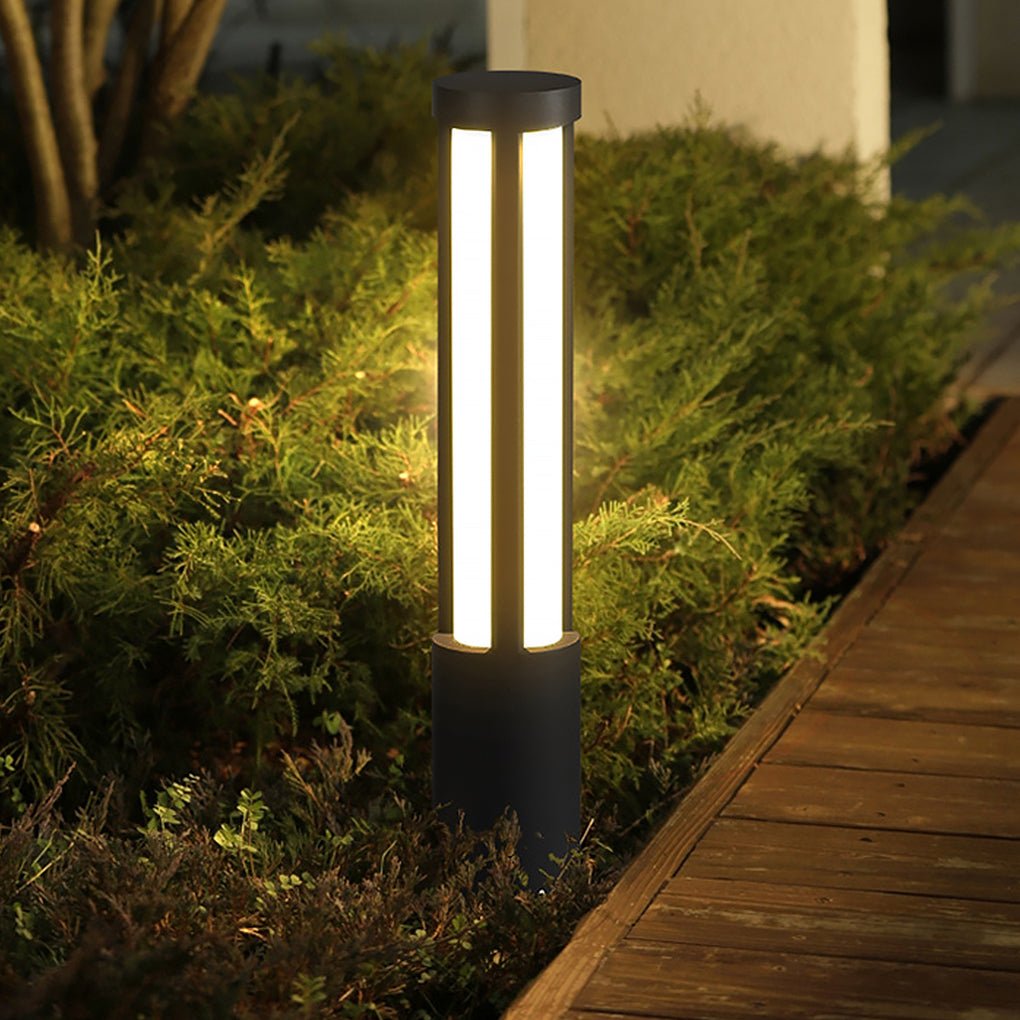 Modern Cylinder Bollard Light - LED Outdoor Landscape Lighting