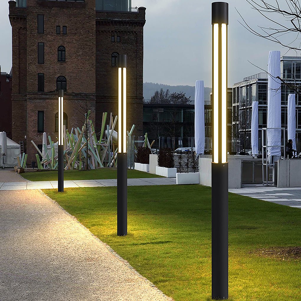 Modern Cylinder Bollard Light - LED Outdoor Landscape Lighting