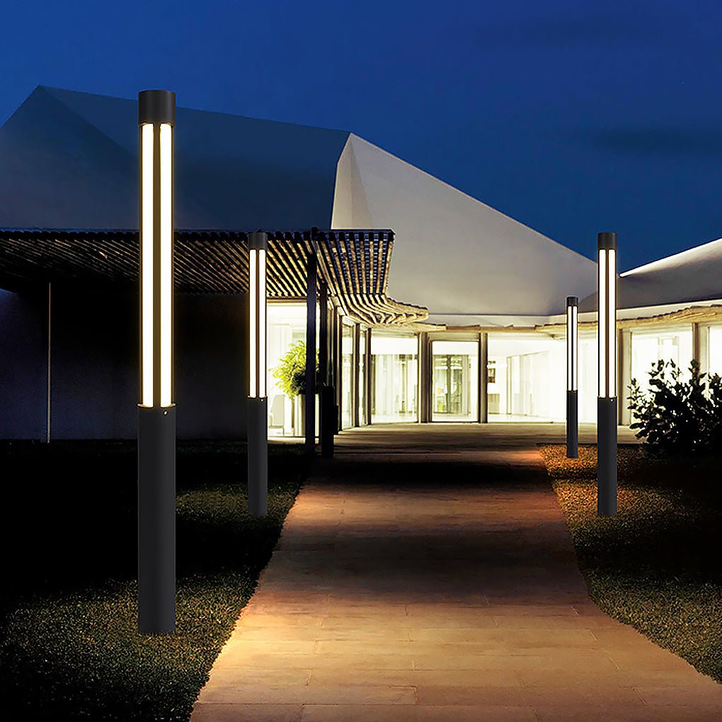 Modern Cylinder Bollard Light - LED Outdoor Landscape Lighting