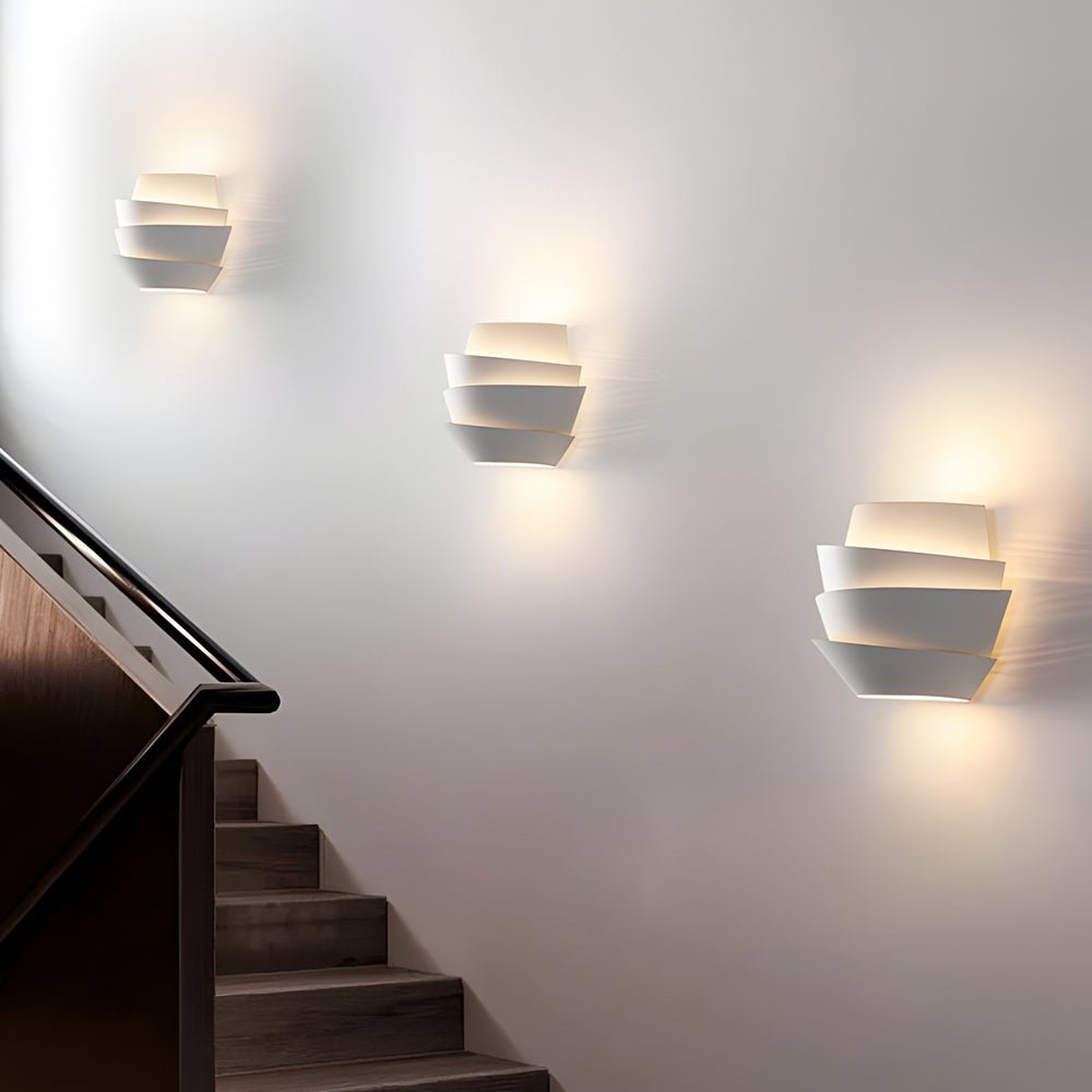 Modern Half Cylinder Iron 2-Light Wall Sconce - White