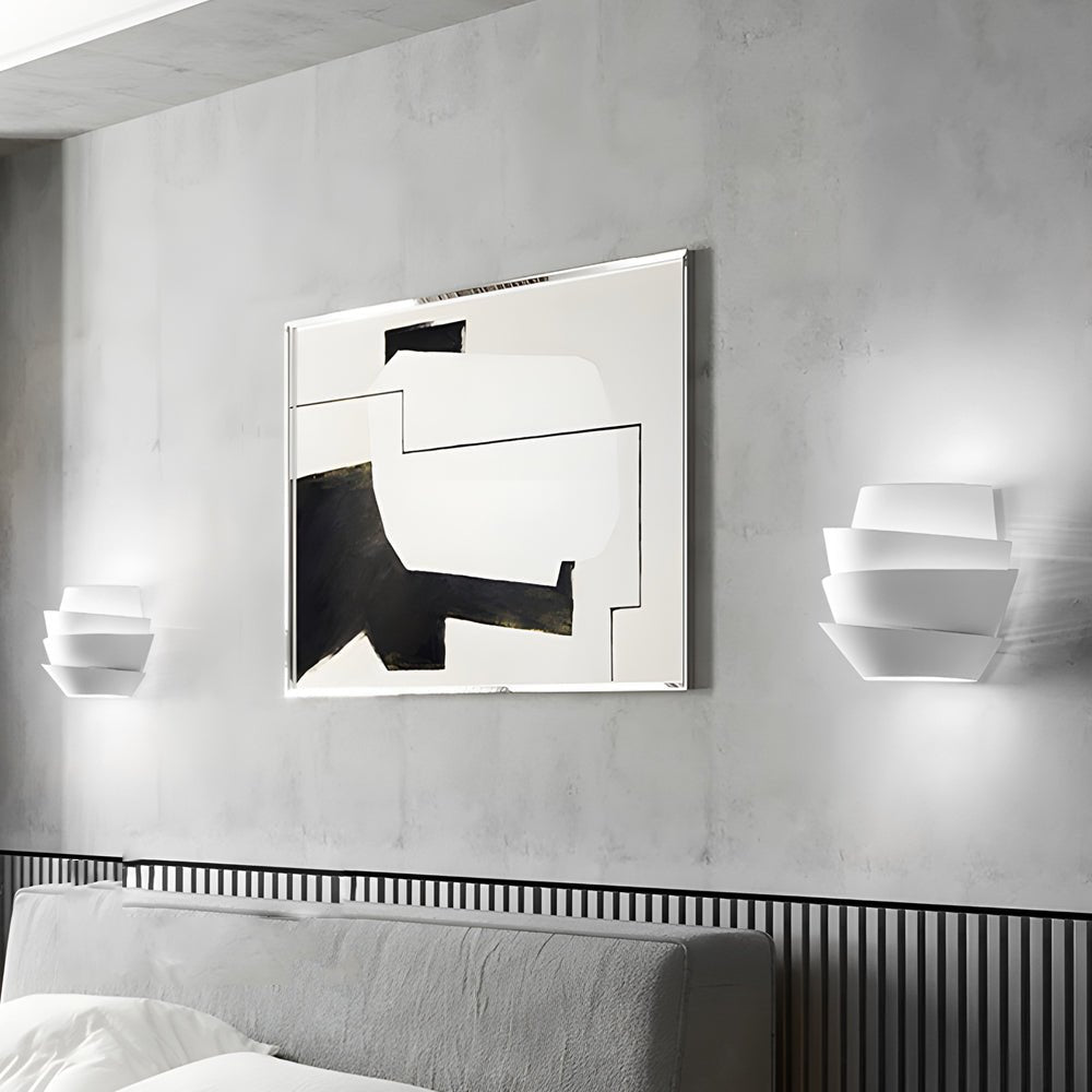 Modern Half Cylinder Iron 2-Light Wall Sconce - White