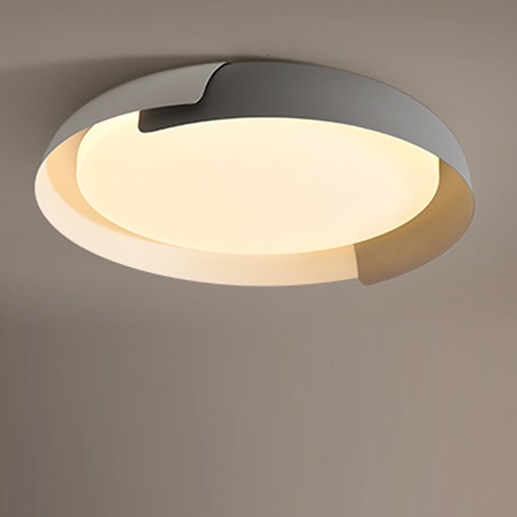 Modern Round LED Ceiling Light with Stepless Dimming - Metal