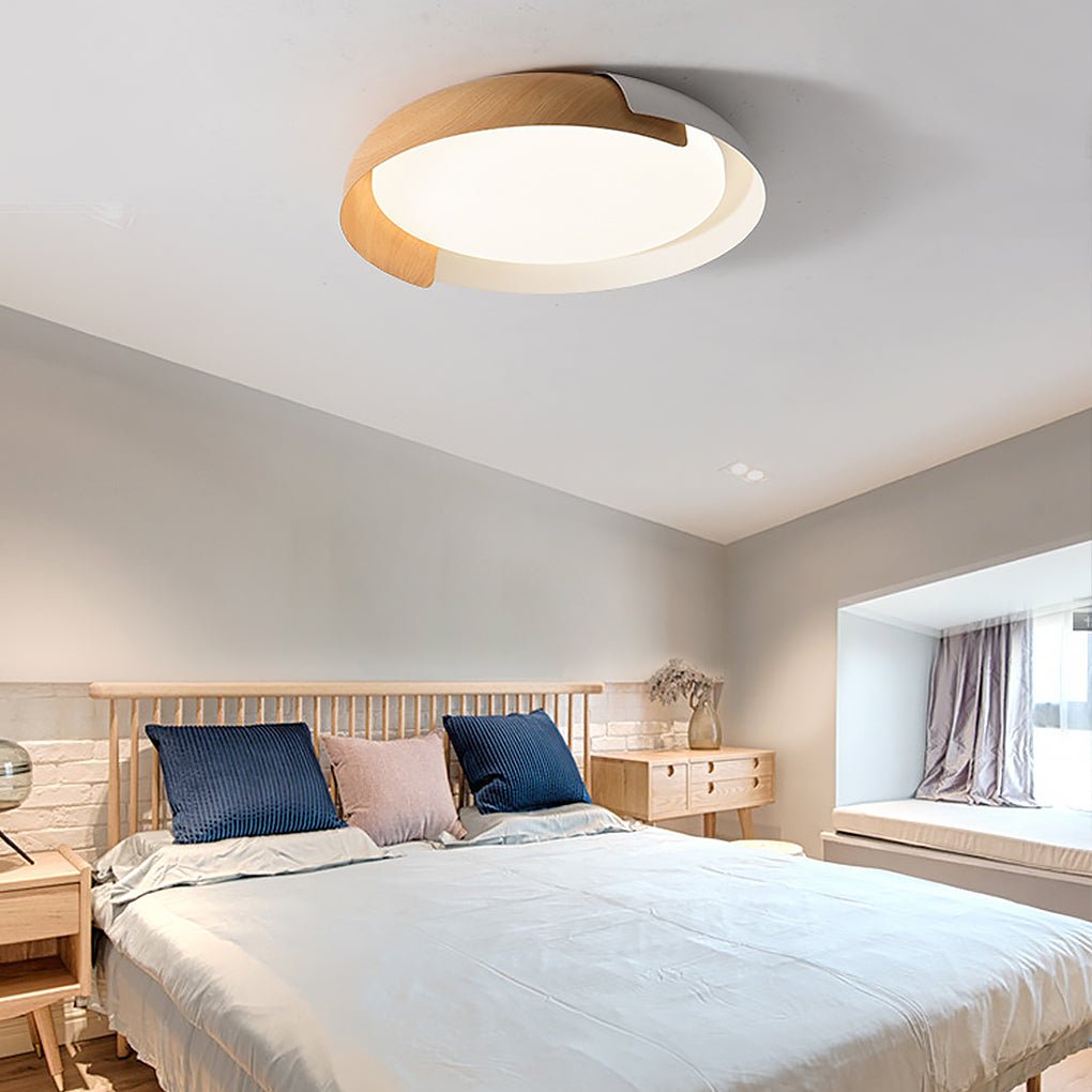 Modern Round LED Ceiling Light with Stepless Dimming - Metal