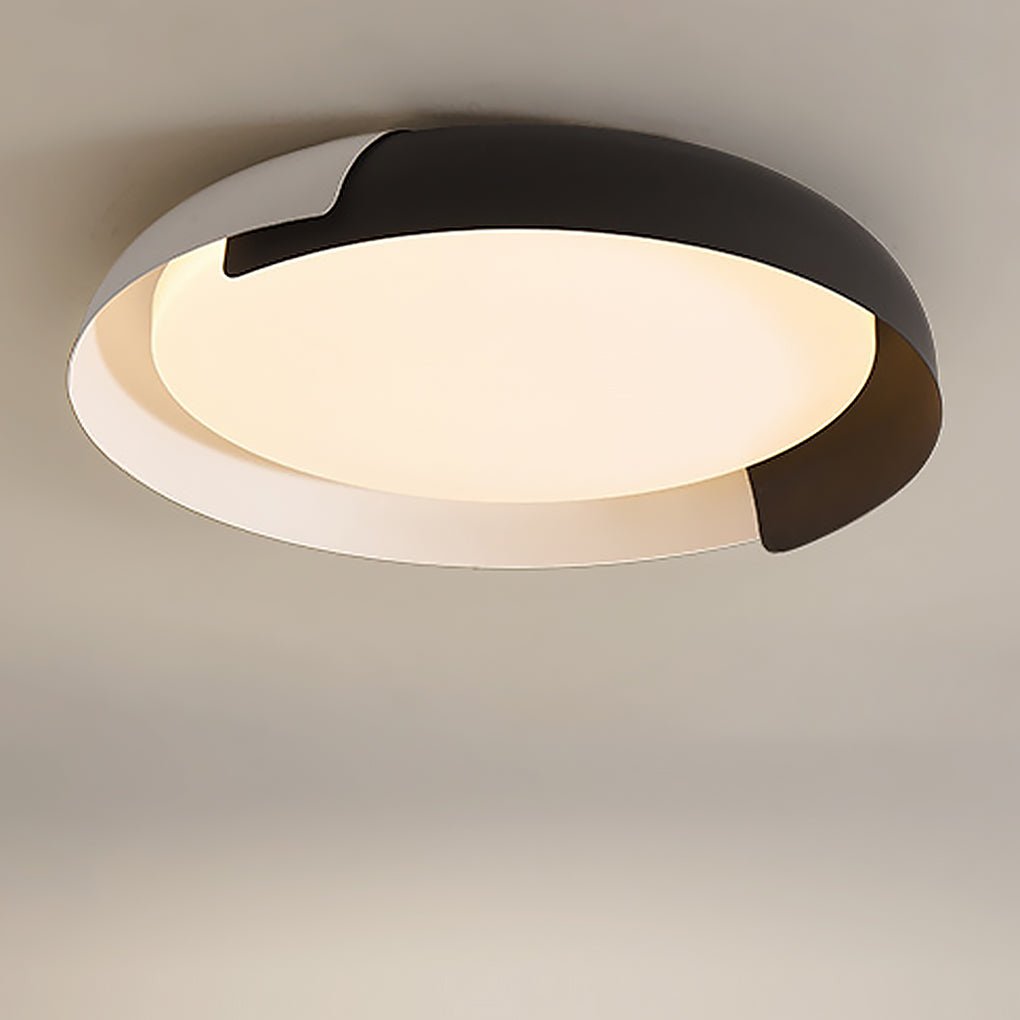 Modern Round LED Ceiling Light with Stepless Dimming - Metal