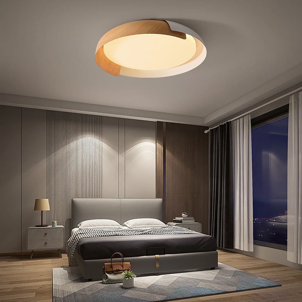 Modern Round LED Ceiling Light with Stepless Dimming - Metal