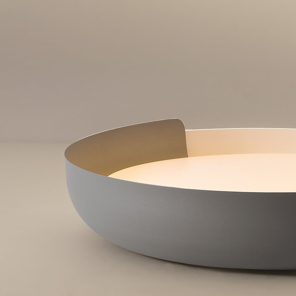 Modern Round LED Ceiling Light with Stepless Dimming - Metal