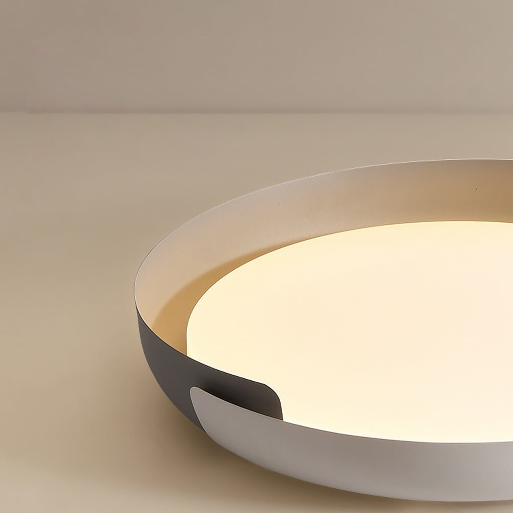 Modern Round LED Ceiling Light with Stepless Dimming - Metal