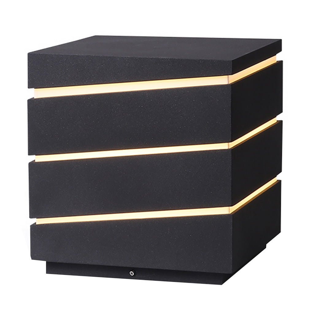 Modern Square LED Outdoor Light with Layered Acrylic Shade