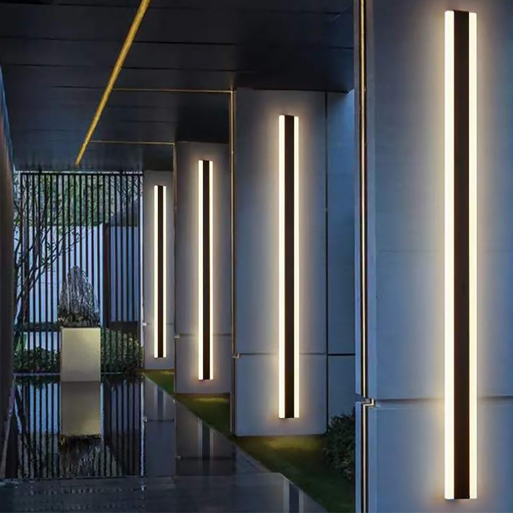 Modern Linear LED Outdoor Wall Light Waterproof Minimalist Design