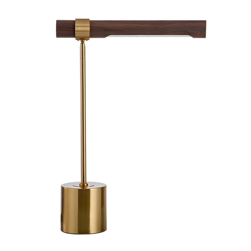 Modern Wood LED Desk Lamp with USB Port and Dimmable Light