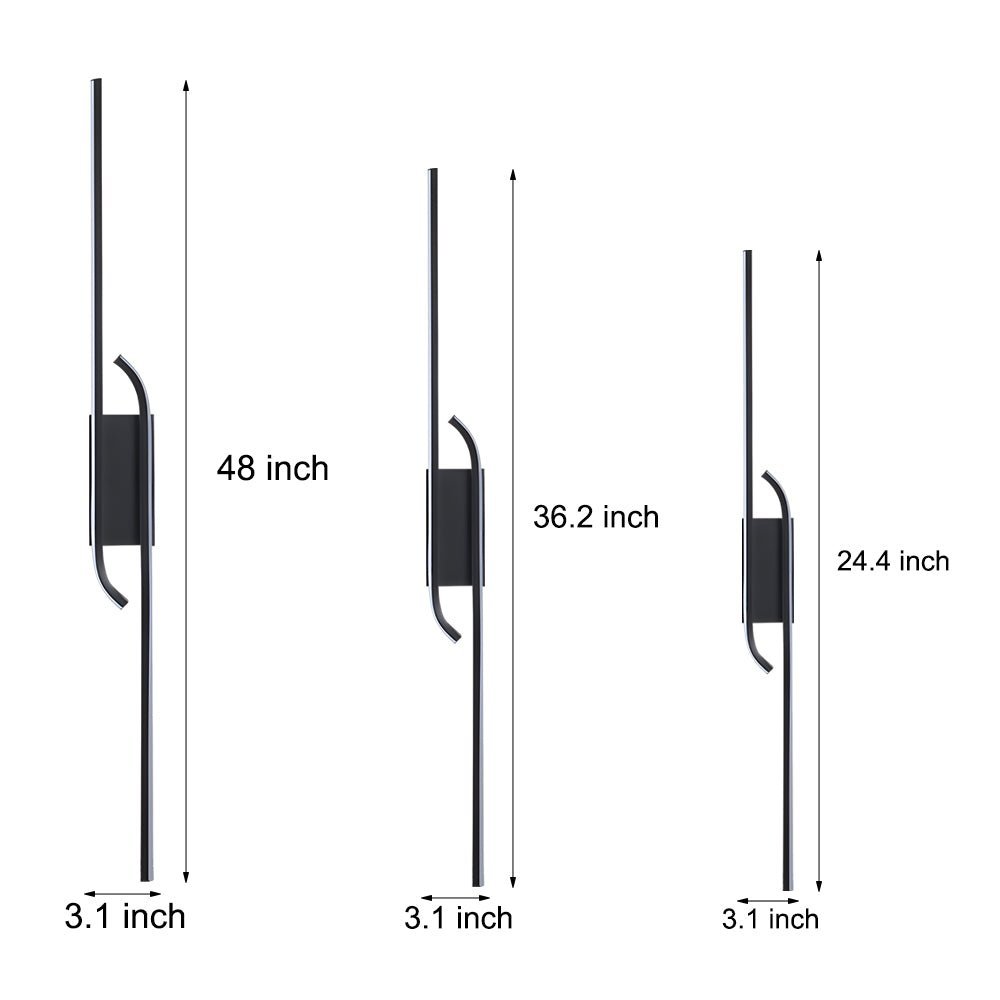 Modern Linear LED Wall Light | Black Aluminum Minimalist Design