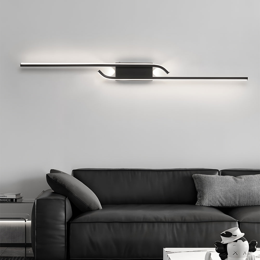 Modern Linear LED Wall Light | Black Aluminum Minimalist Design