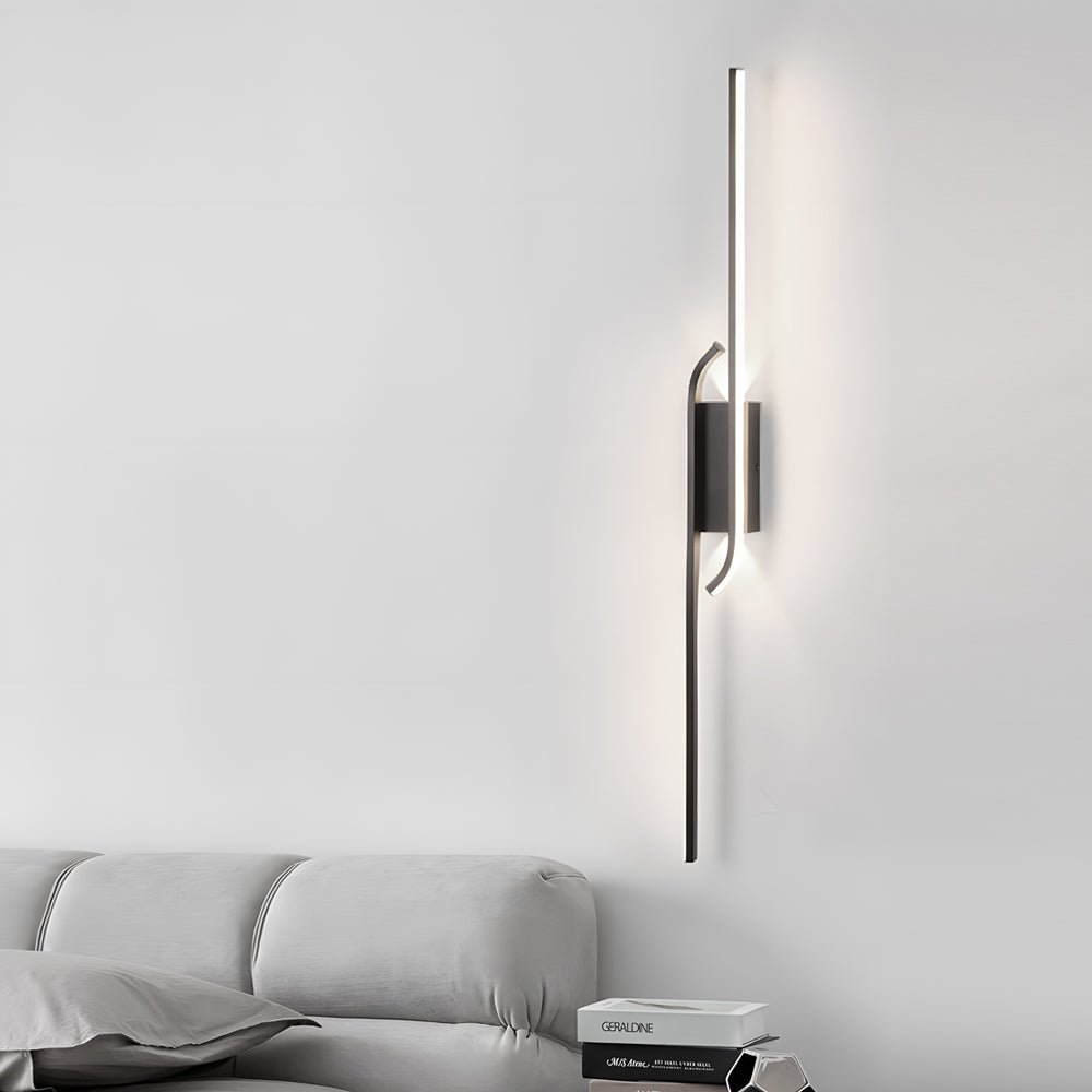 Modern Linear LED Wall Light | Black Aluminum Minimalist Design