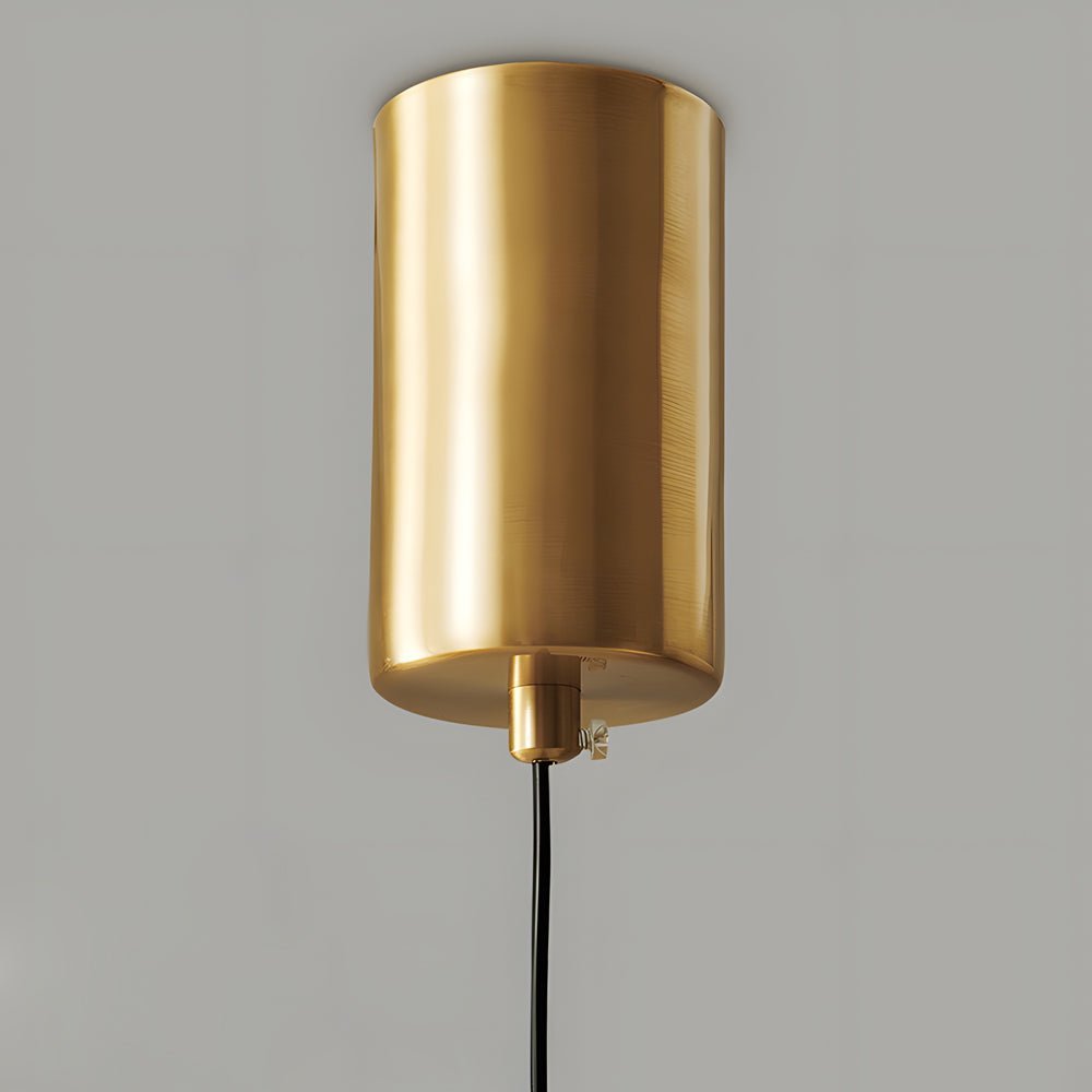 Modern Copper Pendant Light with LED 3-Step Dimming & Oval Rings