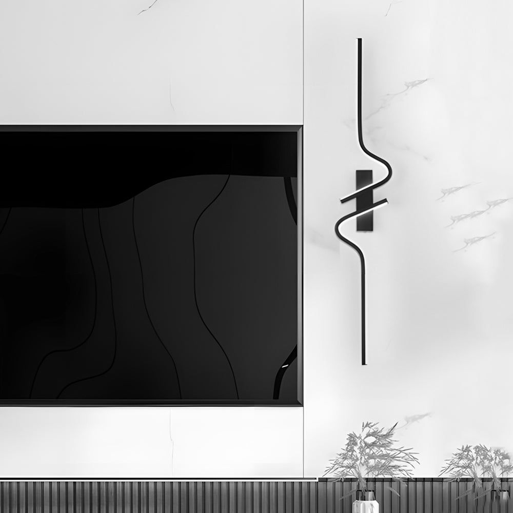 Modern Wave Aluminum LED Wall Light with 3-Step Dimming