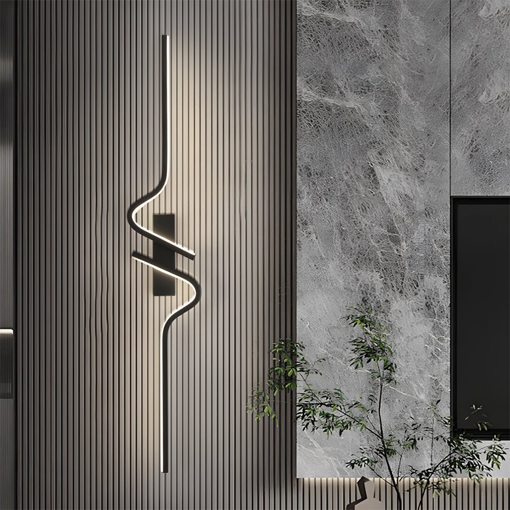 Modern Wave Aluminum LED Wall Light with 3-Step Dimming