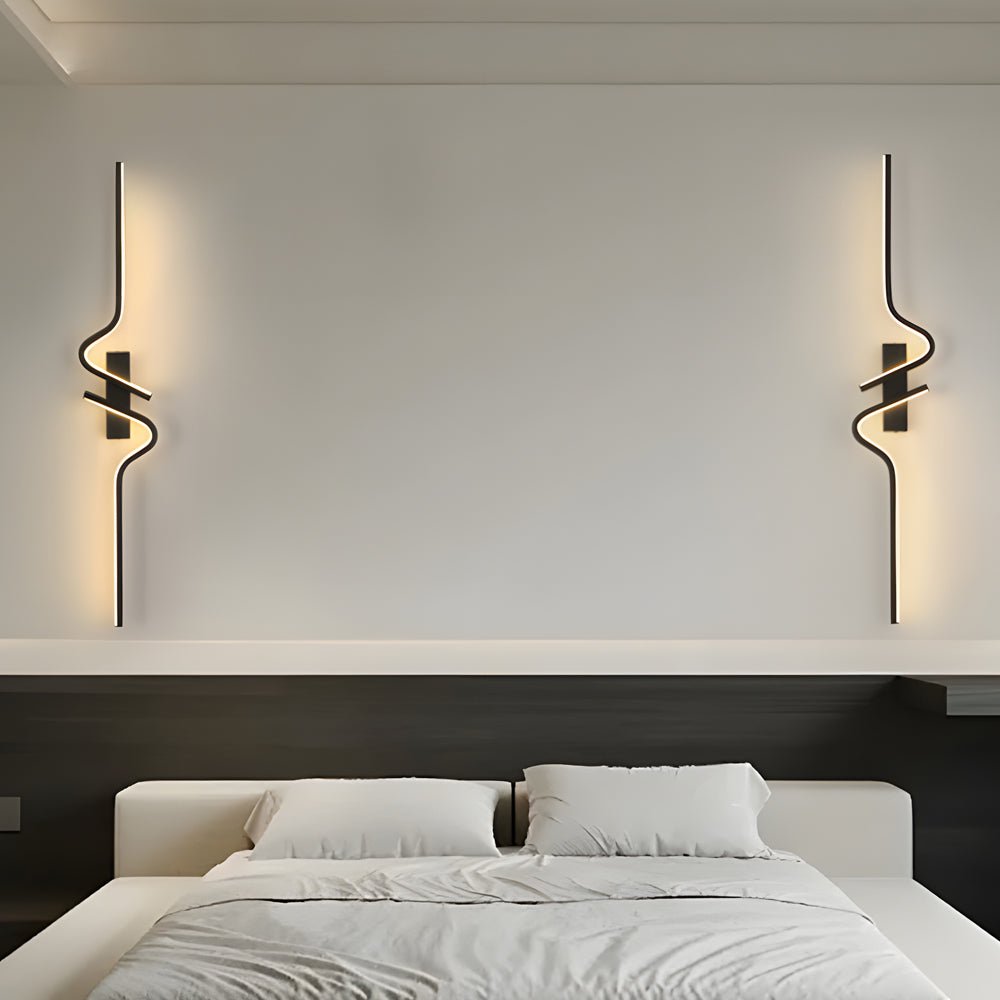 Modern Wave Aluminum LED Wall Light with 3-Step Dimming