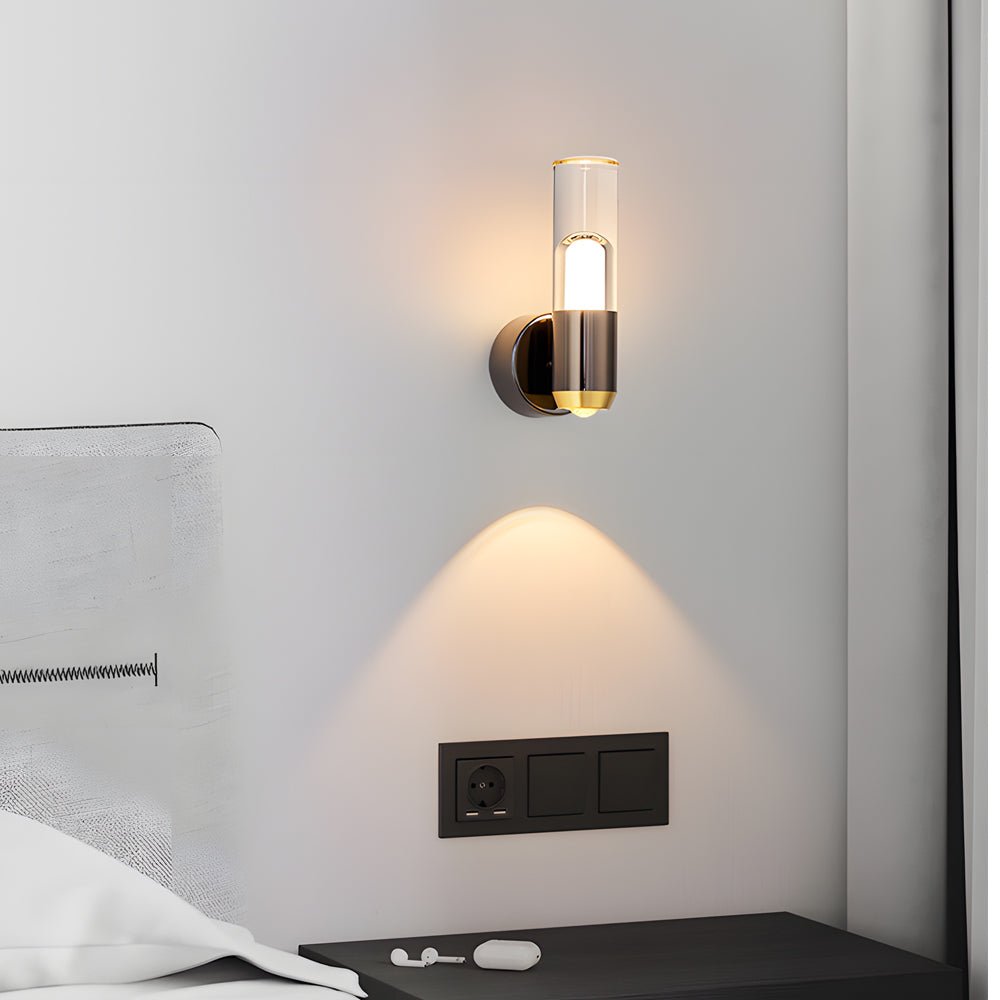 Modern Acrylic Strip Wall Sconce with 3-Step Dimming - Gold & Black