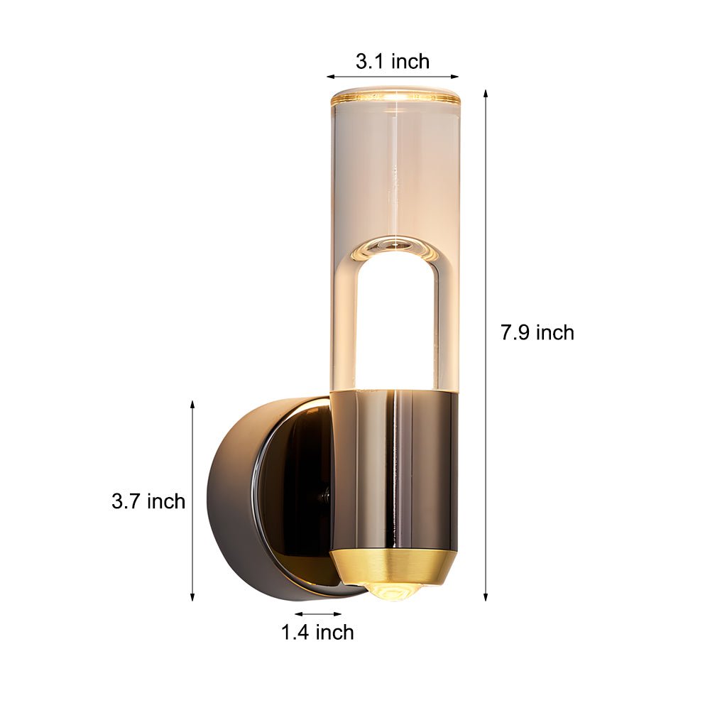 Modern Acrylic Strip Wall Sconce with 3-Step Dimming - Gold & Black