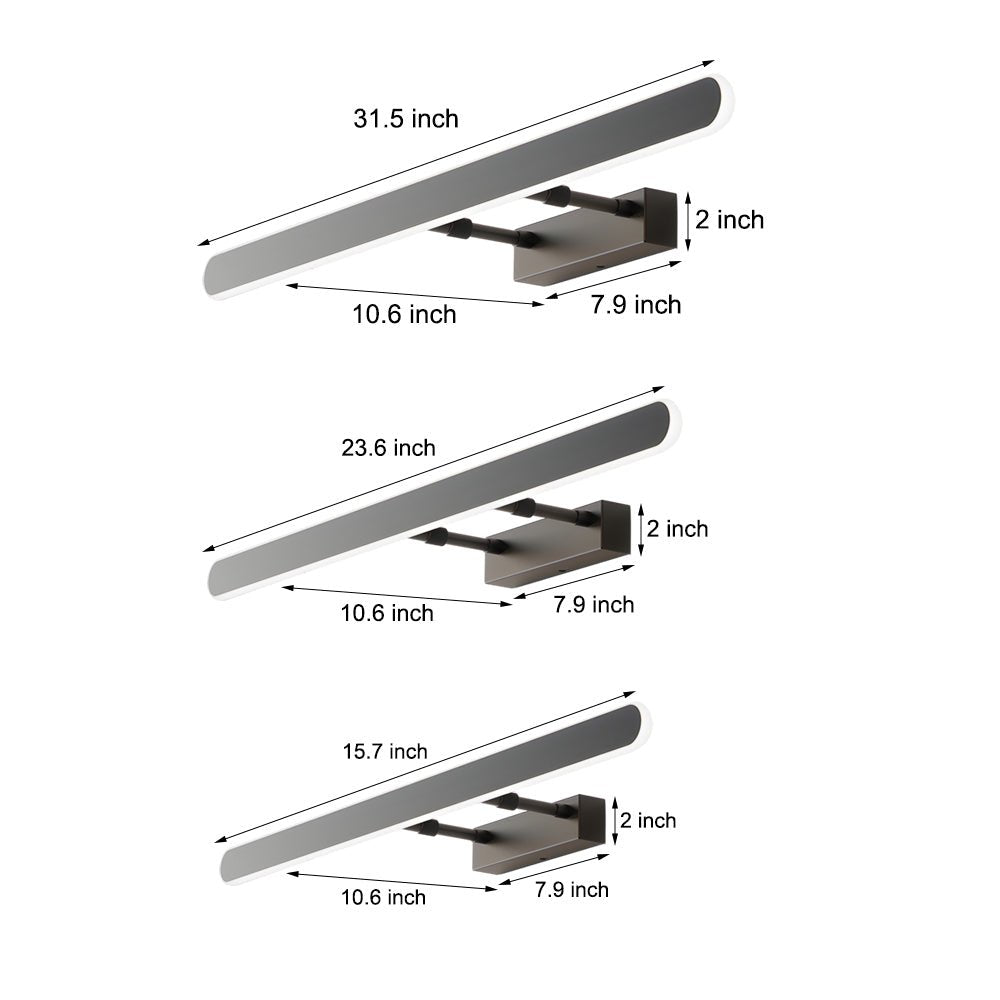 Modern Matte Black LED Vanity Light Bar with Acrylic Shade