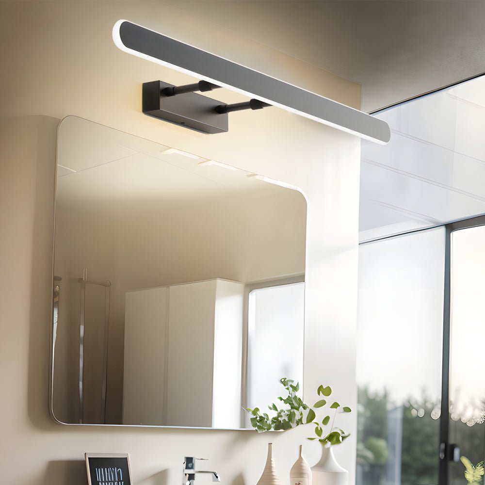 Modern Matte Black LED Vanity Light Bar with Acrylic Shade