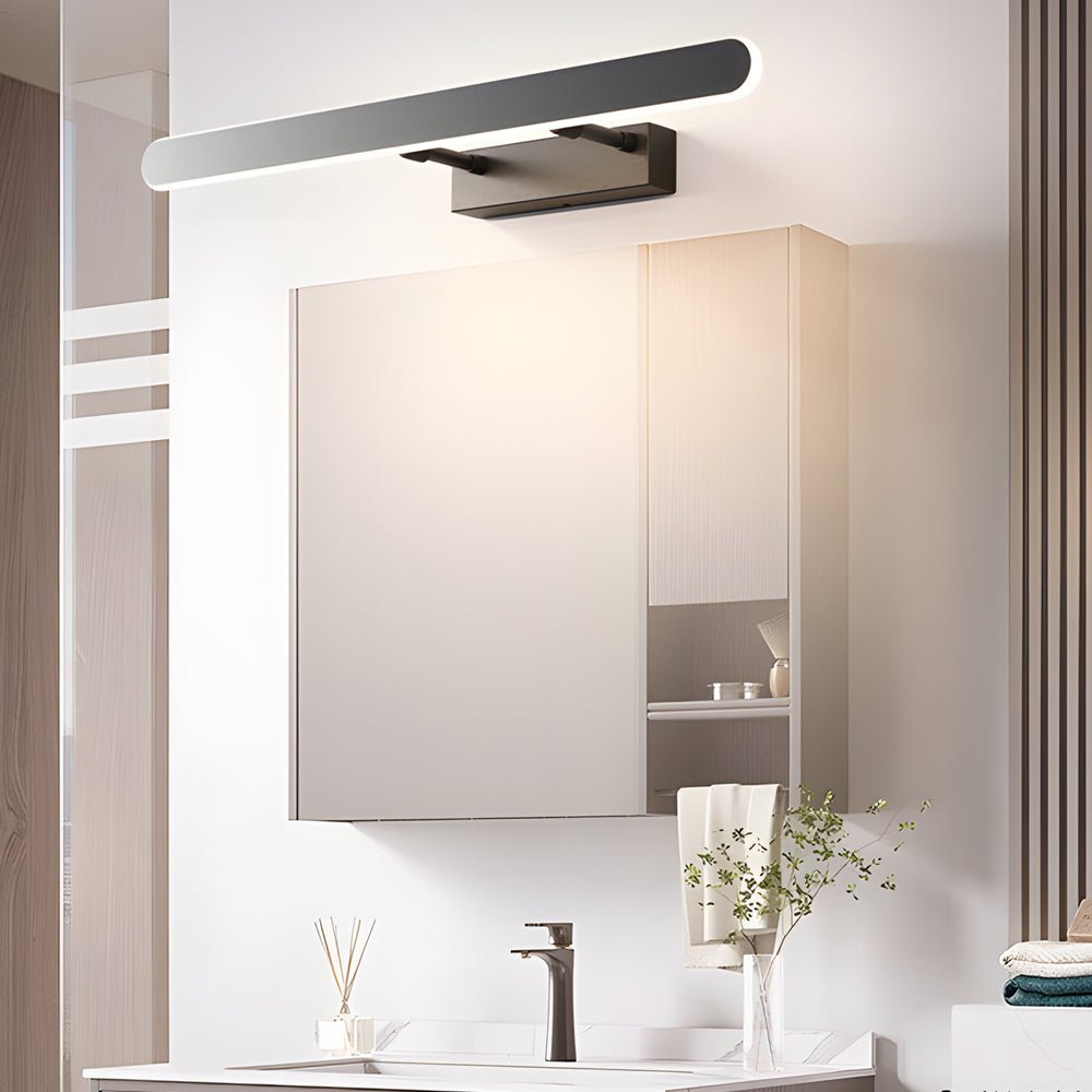 Modern Matte Black LED Vanity Light Bar with Acrylic Shade