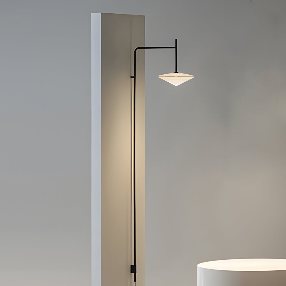 Modern Swing Arm LED Wall Sconce with Glass Shade
