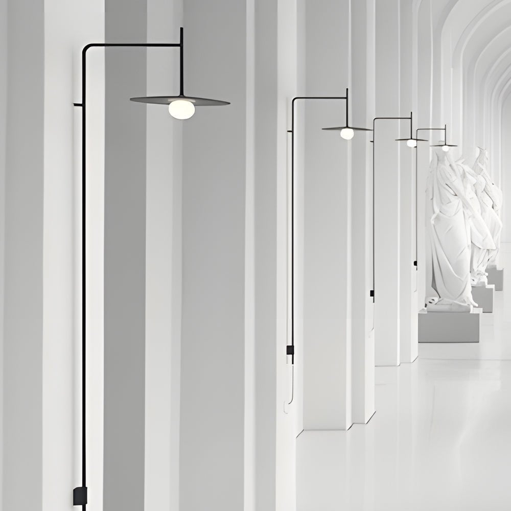 Modern Swing Arm LED Wall Sconce with Glass Shade