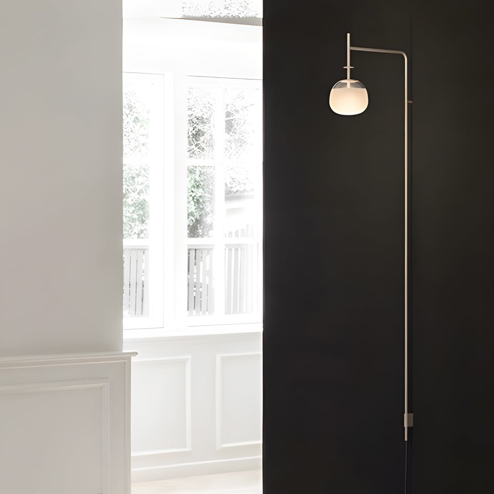 Modern Swing Arm LED Wall Sconce with Glass Shade