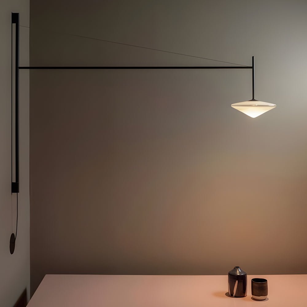 Modern Swing Arm LED Wall Sconce with Glass Shade