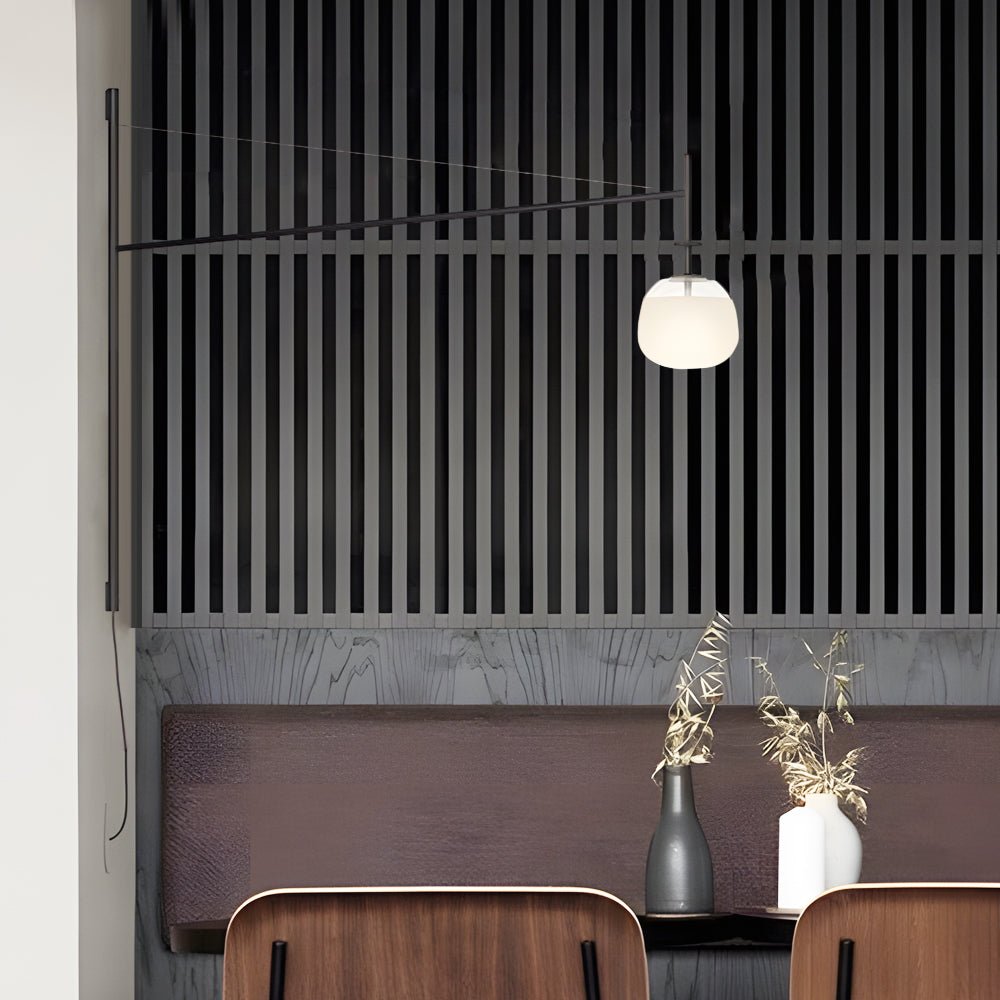 Modern Swing Arm LED Wall Sconce with Glass Shade
