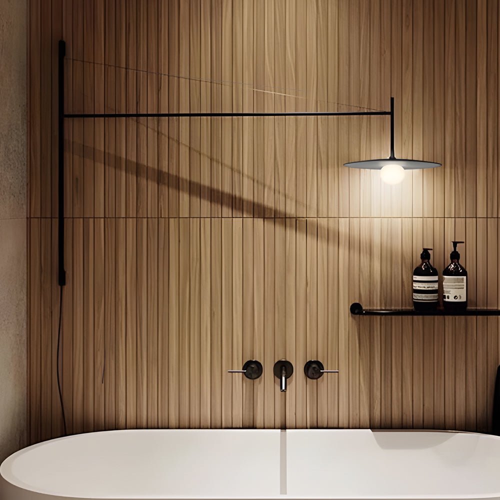 Modern Swing Arm LED Wall Sconce with Glass Shade