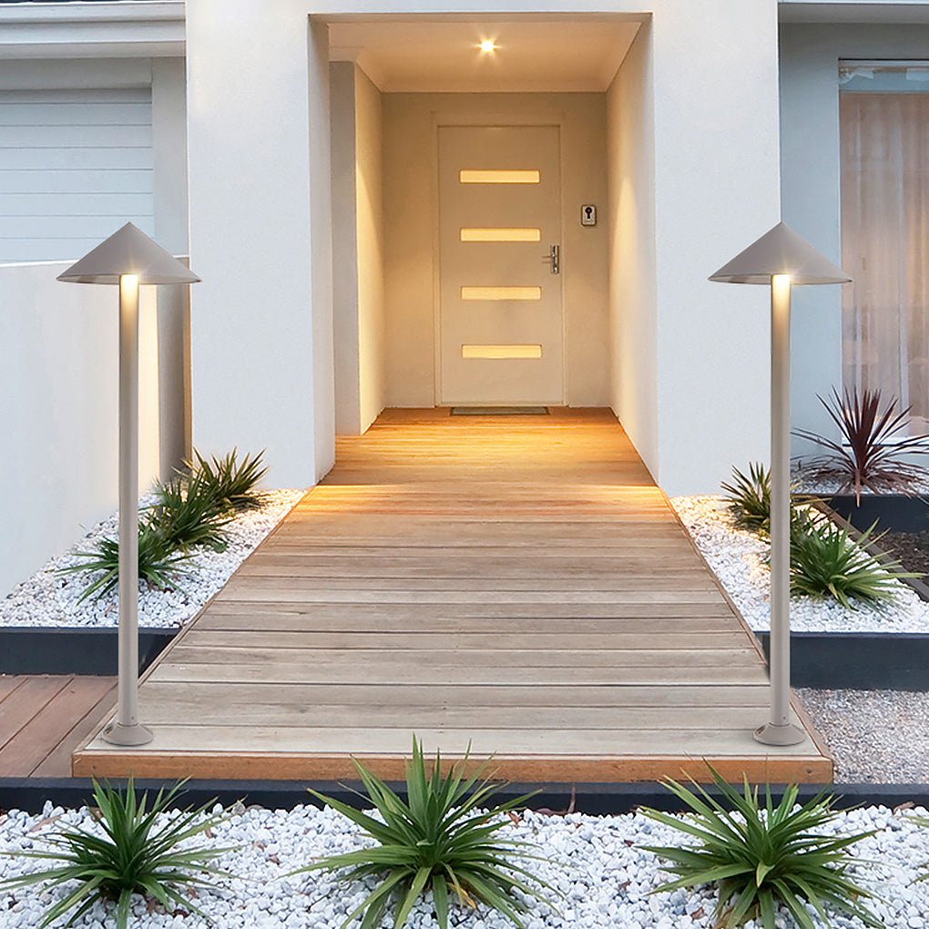 Modern Umbrella-Shaped LED Post Light for Outdoor Pathways