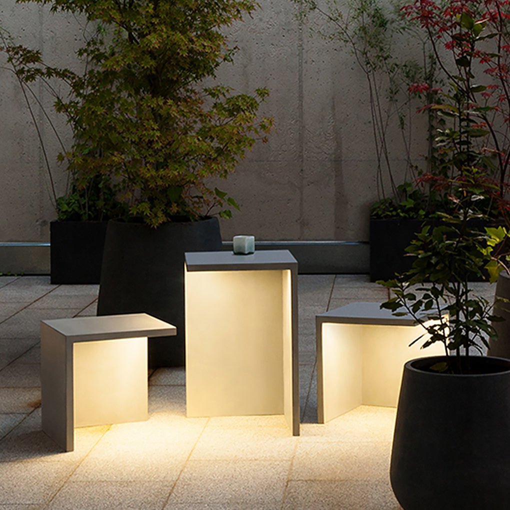 Modern Outdoor Luminous Cube Stool Table Lighting IP65 Waterproof