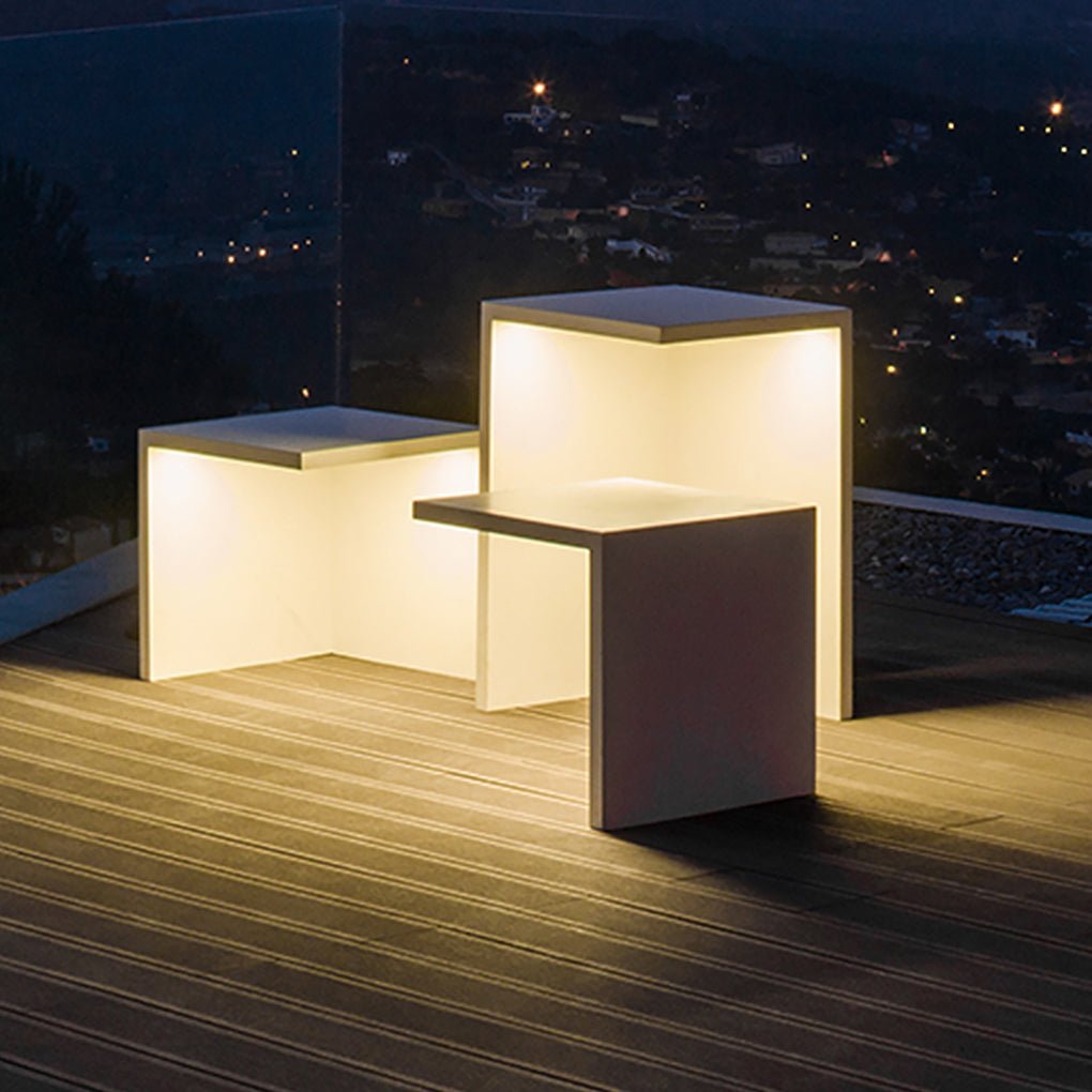 Modern Outdoor Luminous Cube Stool Table Lighting IP65 Waterproof
